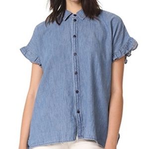 Madewell Indigo Ruffle Side Shirt